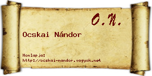Ocskai Nándor névjegykártya